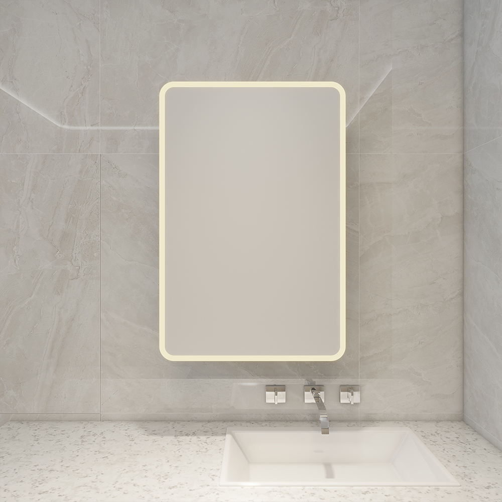 Lighted Mirror Cabinet With Round Corners