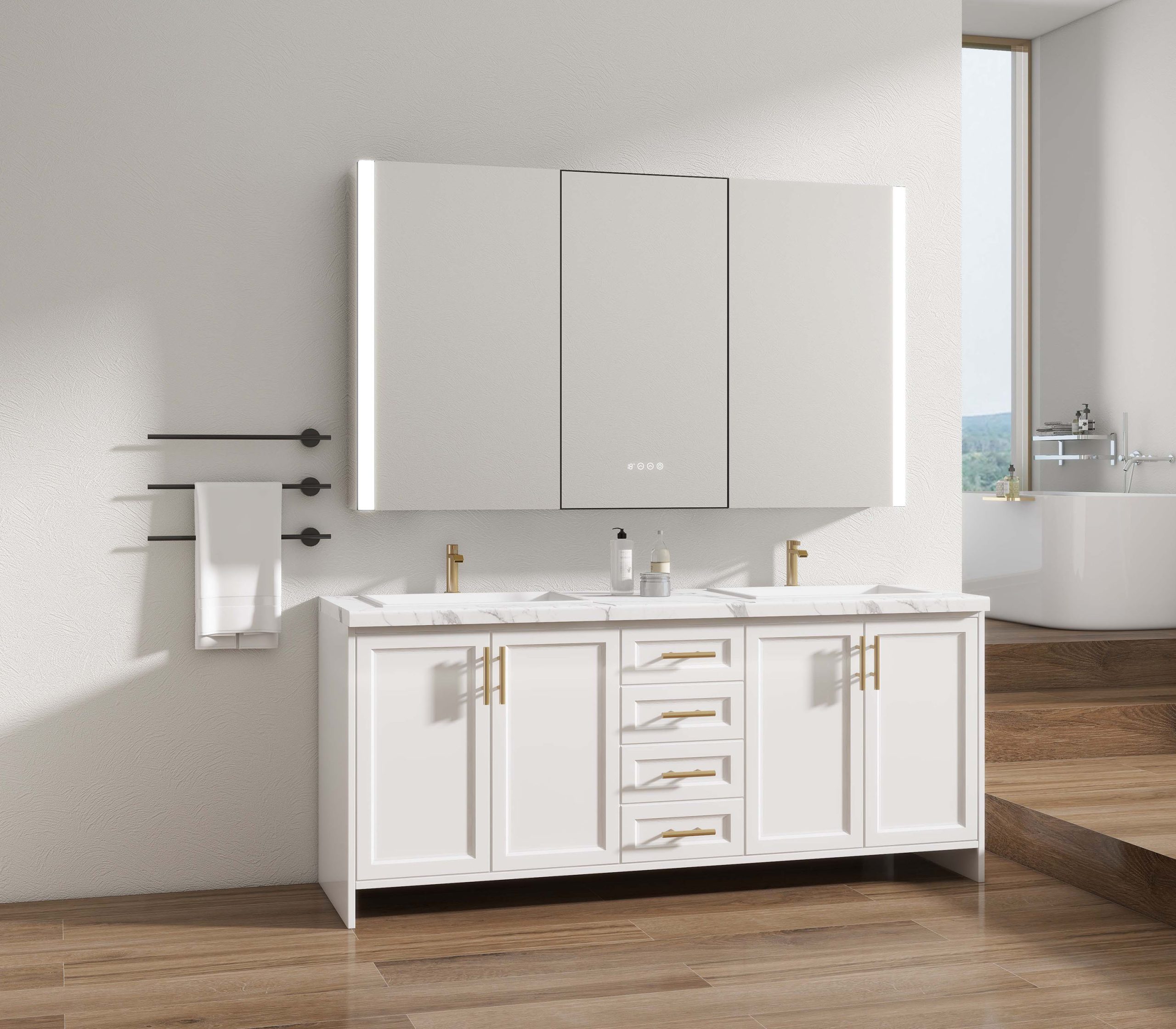 Smart Bathroom Medicine cabinet with Integrated Refrigerator