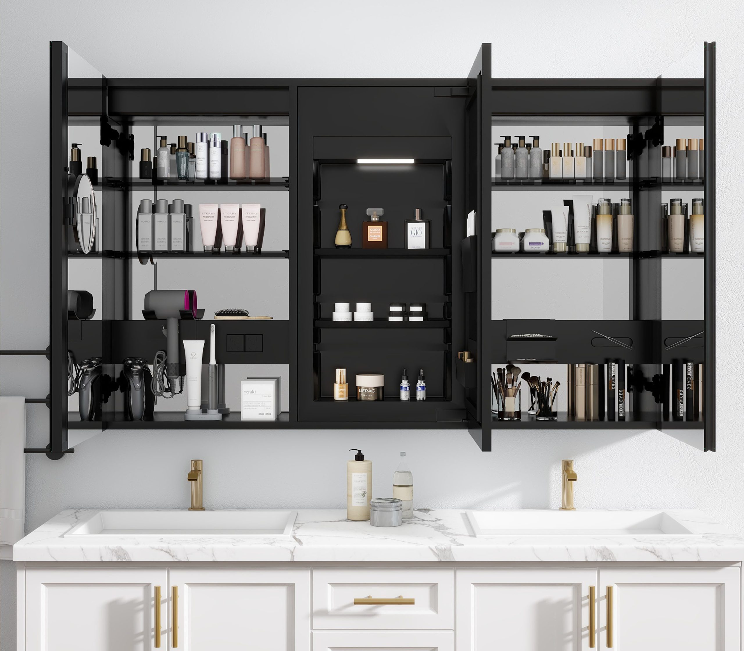 Smart Bathroom Medicine cabinet with Integrated Refrigerator