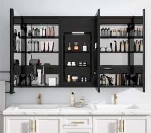 Smart Bathroom Medicine cabinet with Integrated Refrigerator