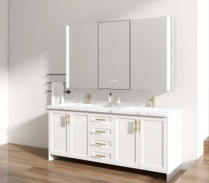 the Smart Bathroom Medicine cabinet with Integrated Refrigerator