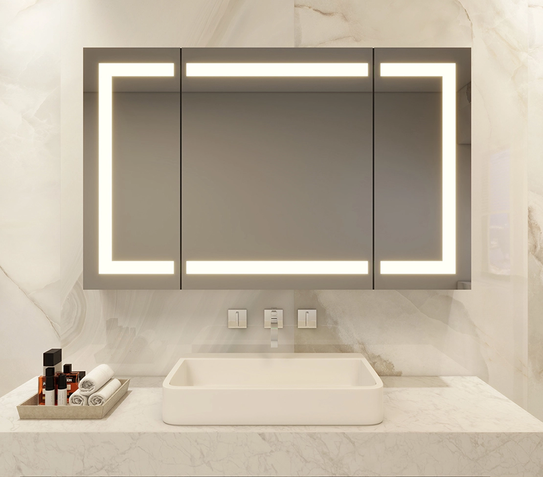 3 Doors LED Bathroom Mirror Cabinet-933-1