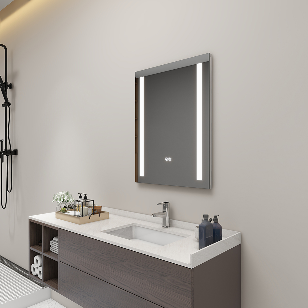 Dimmable Single Door Mirror Cabinet with LED Lighting and Storage