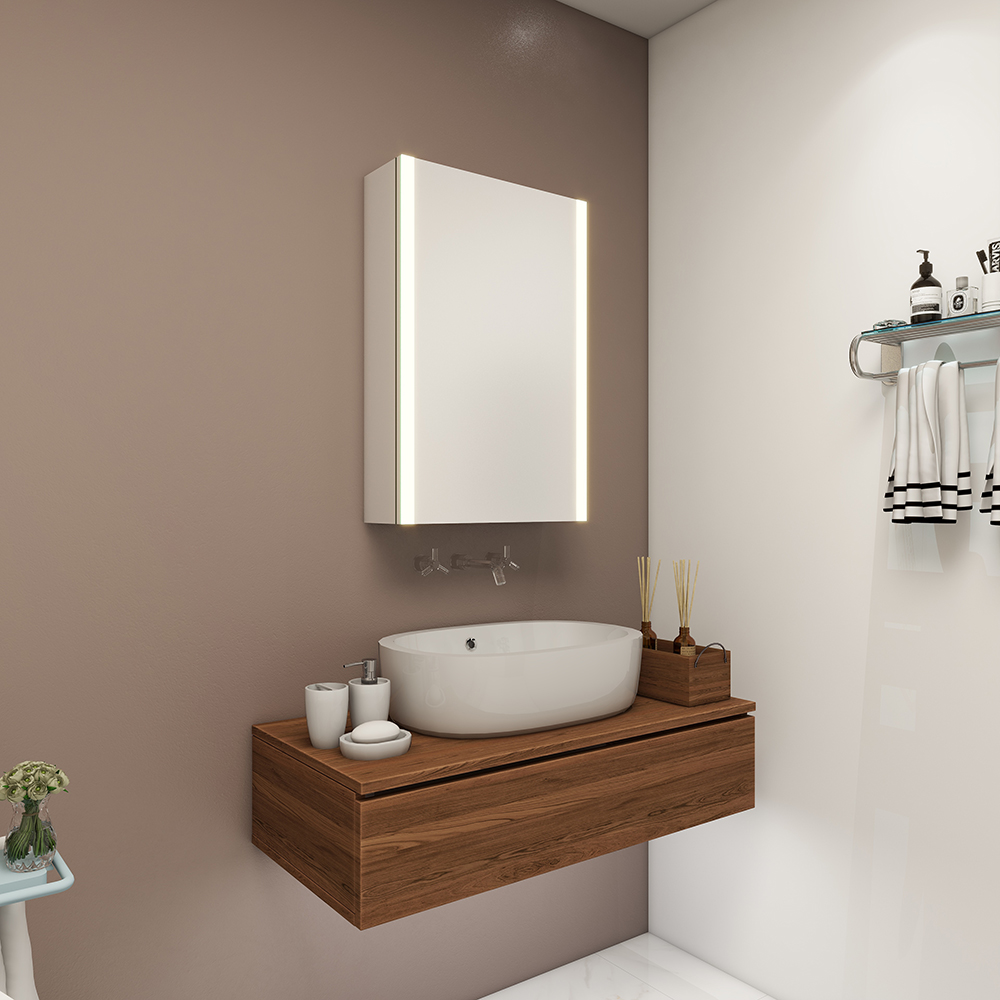 Compact Bathroom Mirror Cabinet with Single Door Design