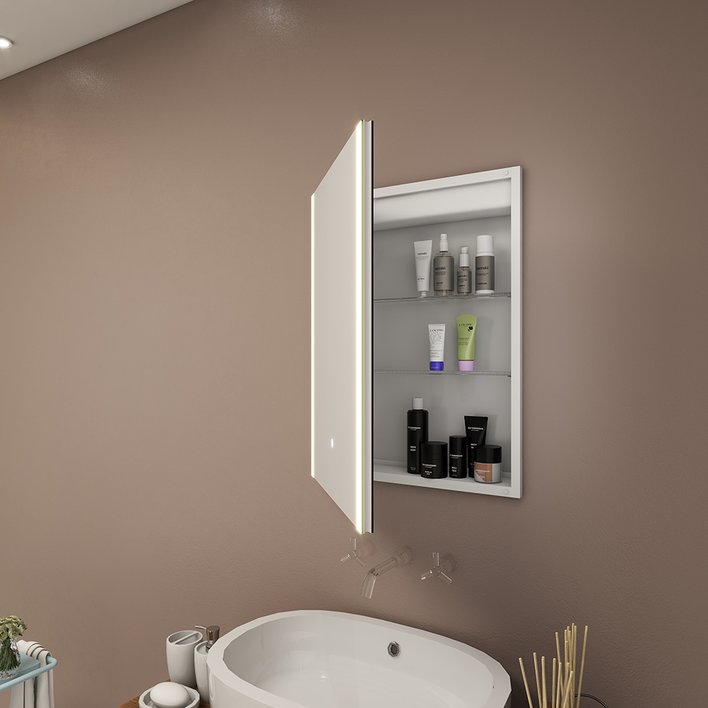 Compact Bathroom Mirror Cabinet with Single Door Design