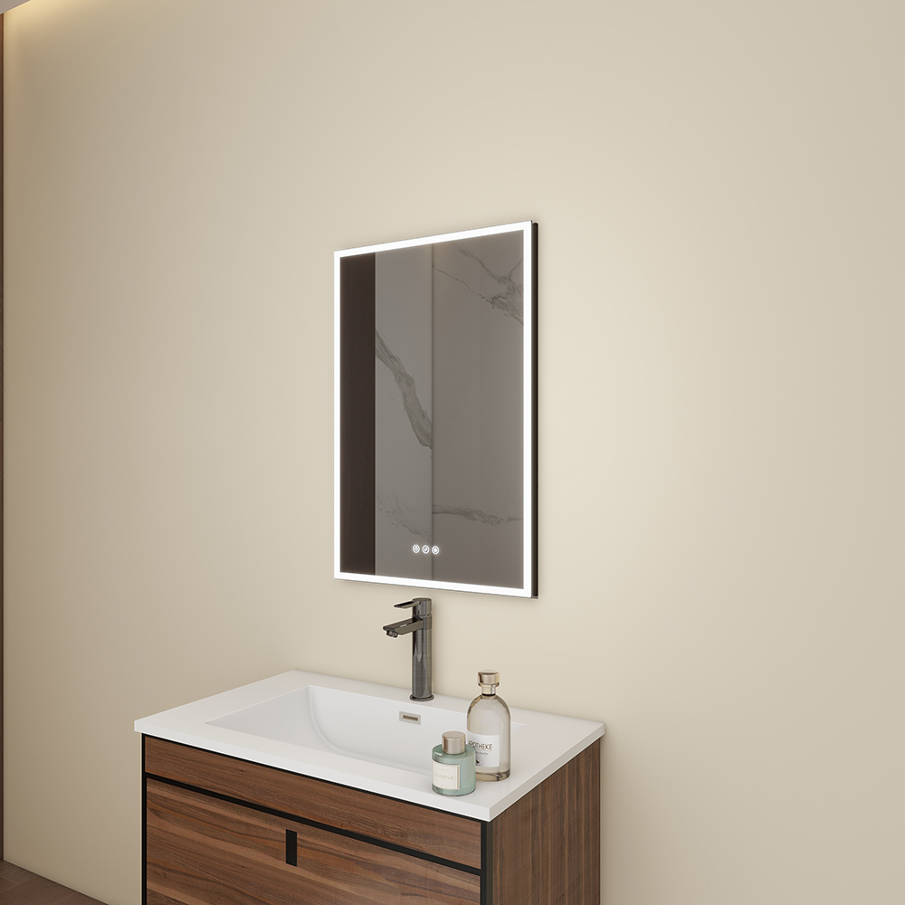 Wall-Mounted Single Door Mirror Cabinet with Touch Sensor Functions