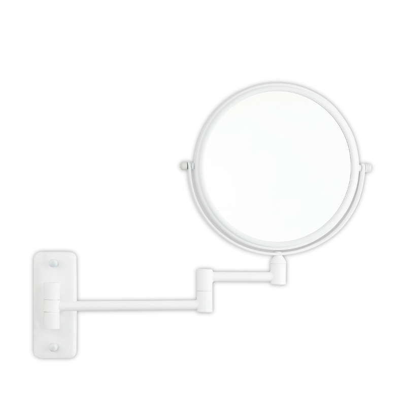 Lighted Wall Mounted Makeup Mirror with Magnification & Extendable Arm
