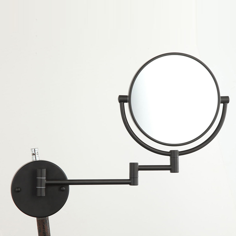 Lighted Wall Mounted Makeup Mirror with Magnification & Extendable Arm