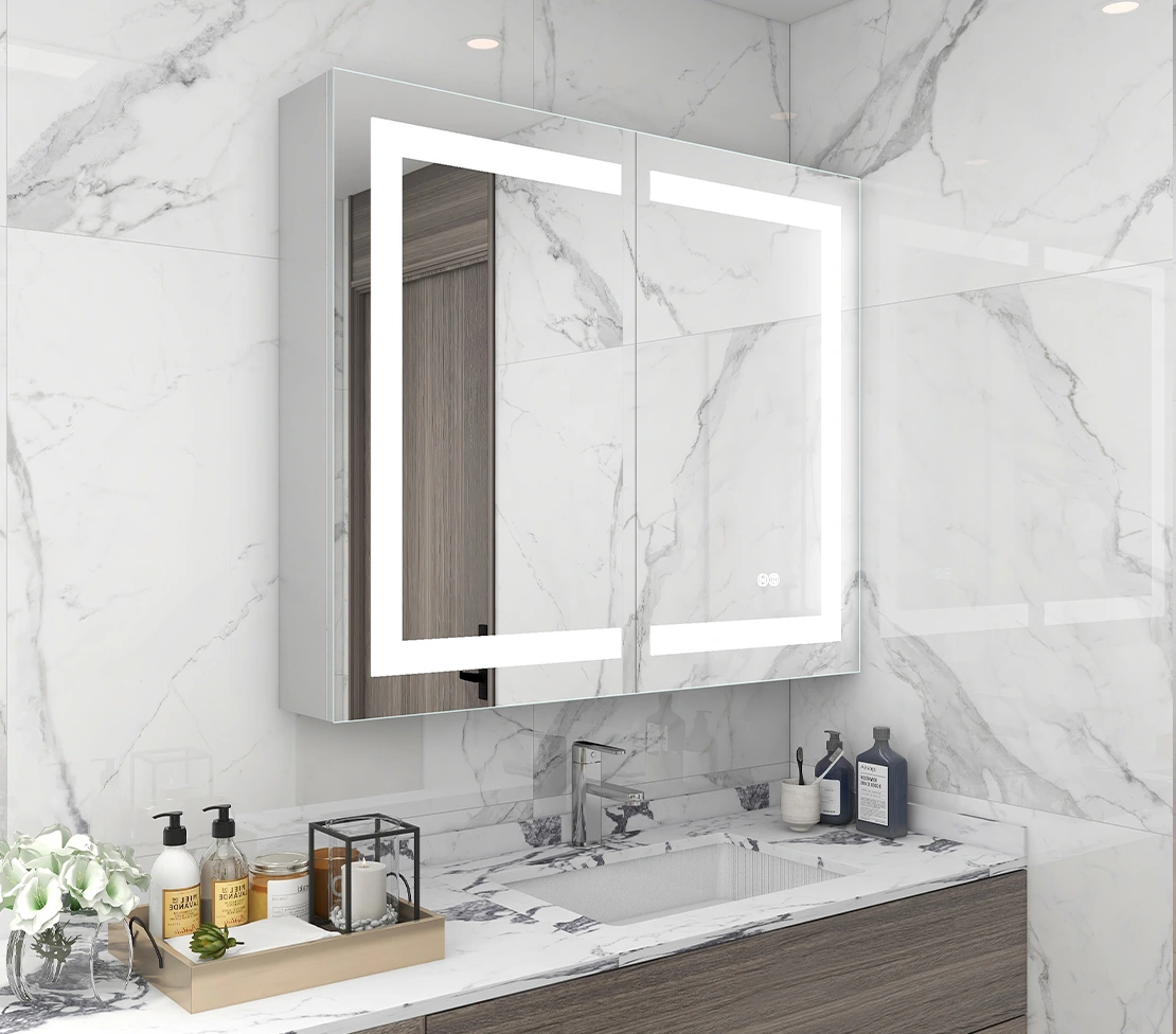 Double Doors Bathroom Mirror Cabinet-932-4