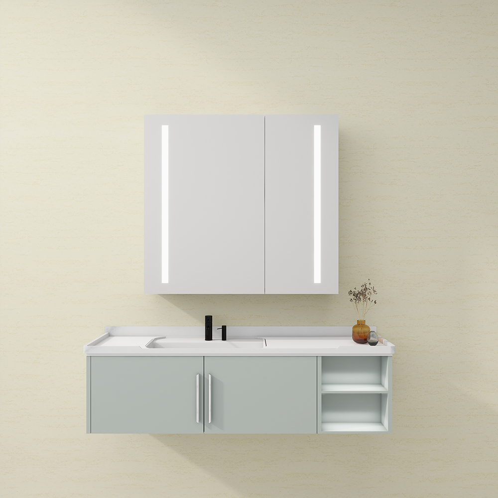 Recessed Double Door Illuminated Mirror Cabinet