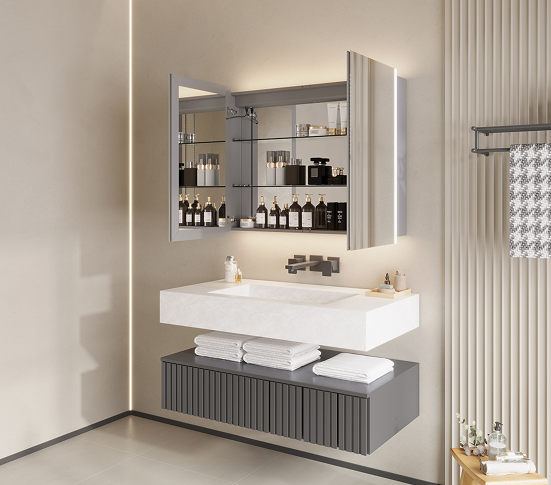 2-door mirror cabinet
