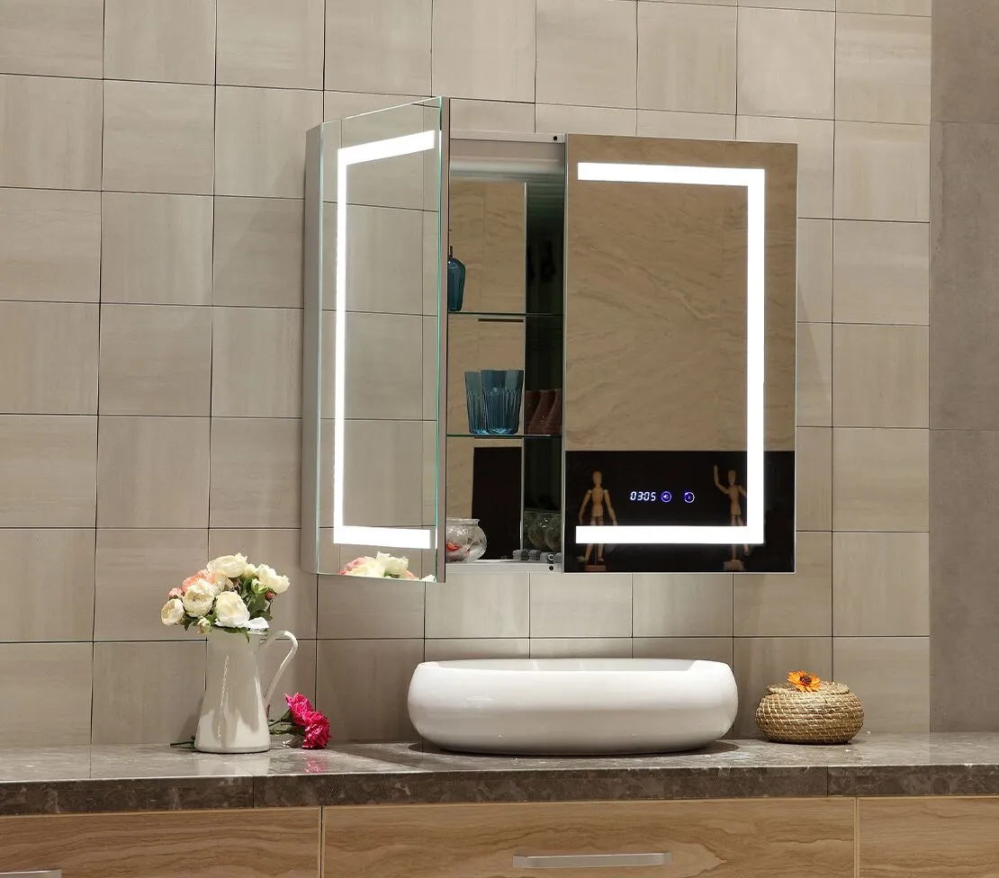 bathroom-mirror-cabinet double doors