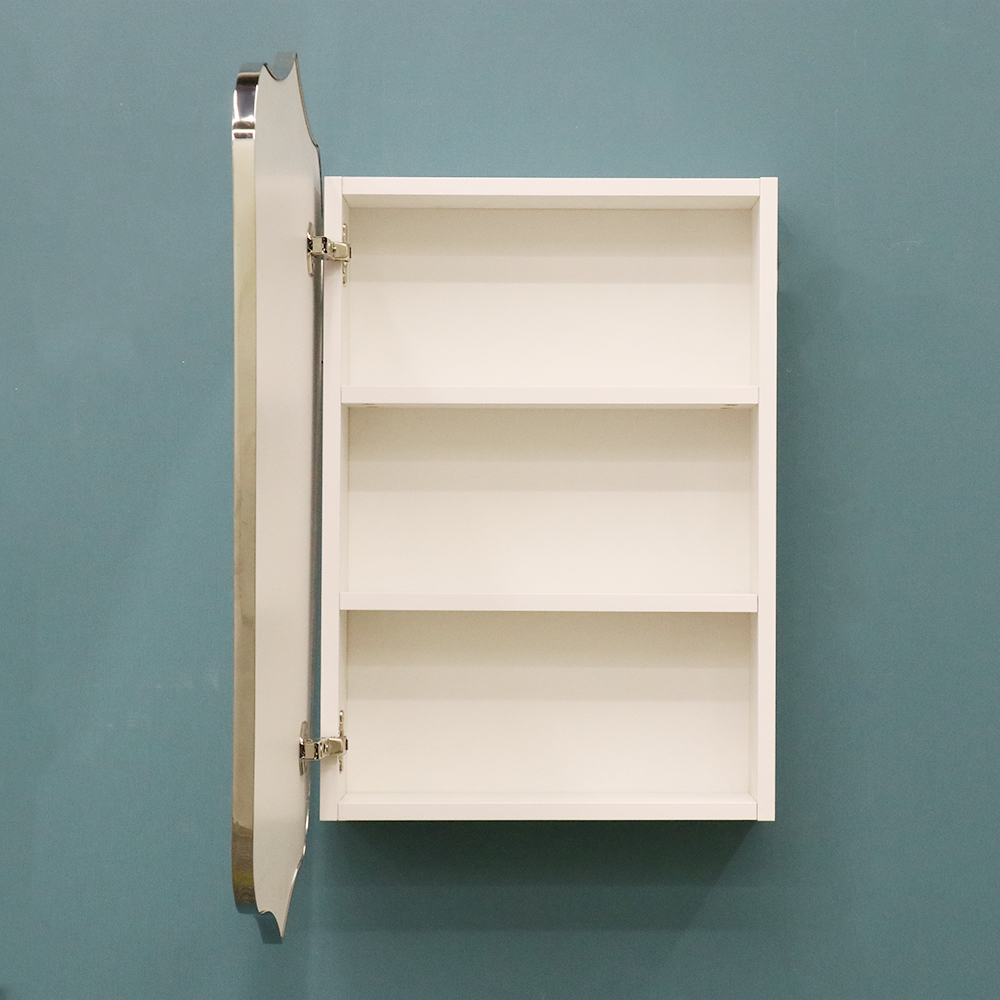 Artistic Shape Wooden Mirror Cabinet