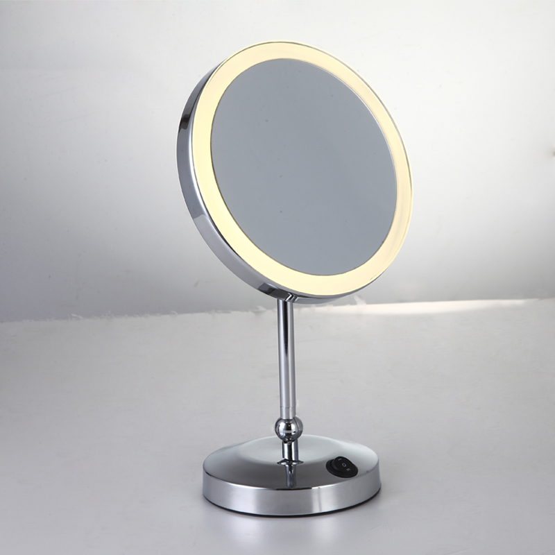 Round Countertop Lighted 10x Makeup Mirror