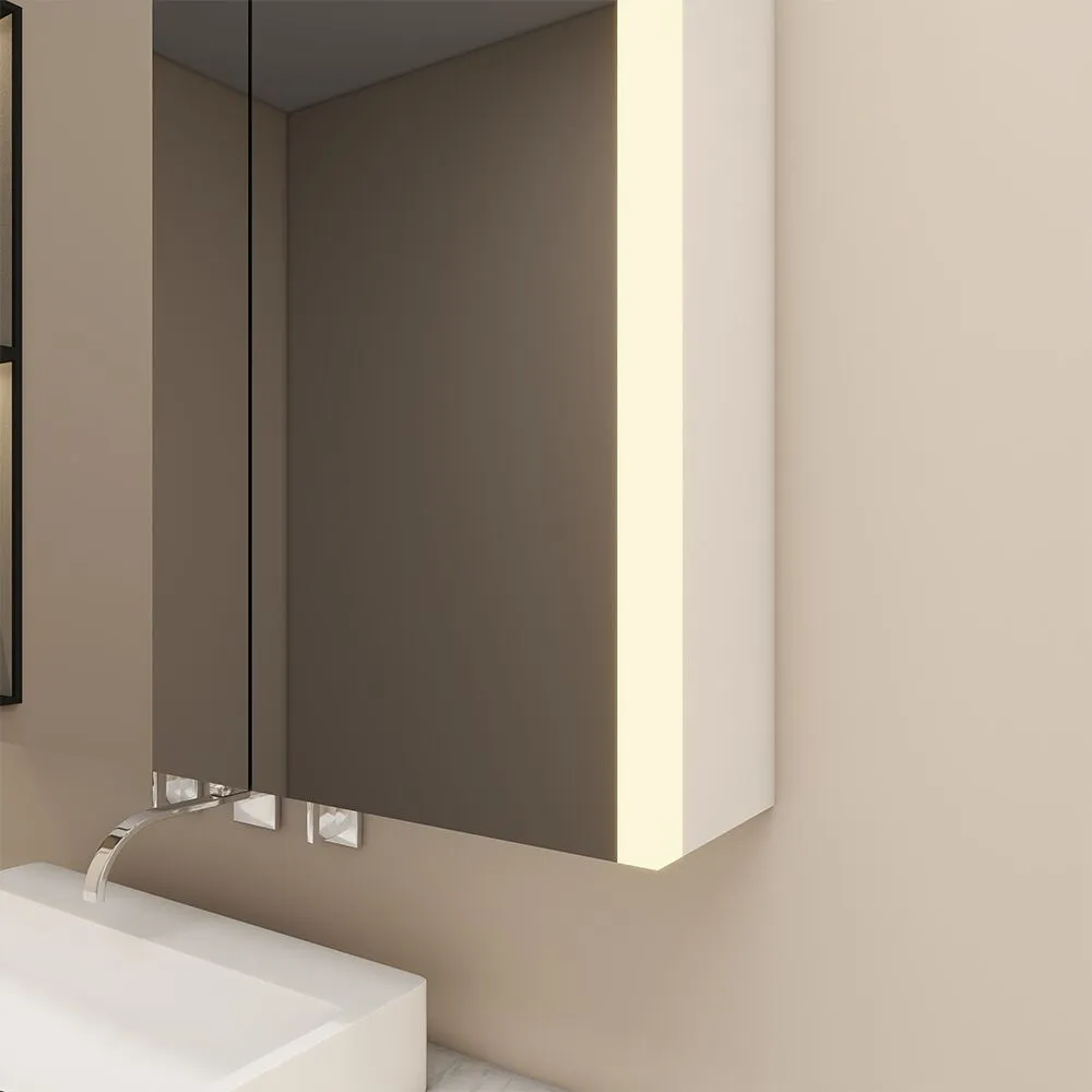led bathroom mirror cabinet with 2 doors