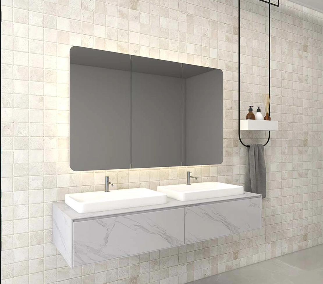 3 Doors Halo Backlit LED Bathroom Medicine Cabinet 883-1