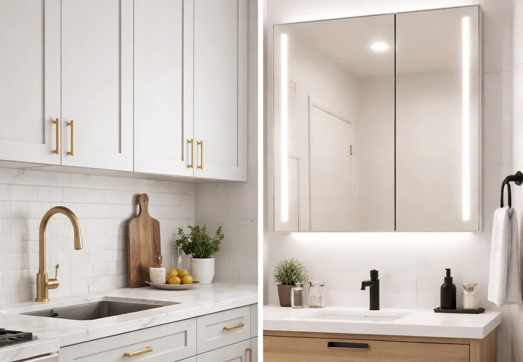 The Key Differences Between Kitchen and Bathroom Cabinets with Smart Mirrors