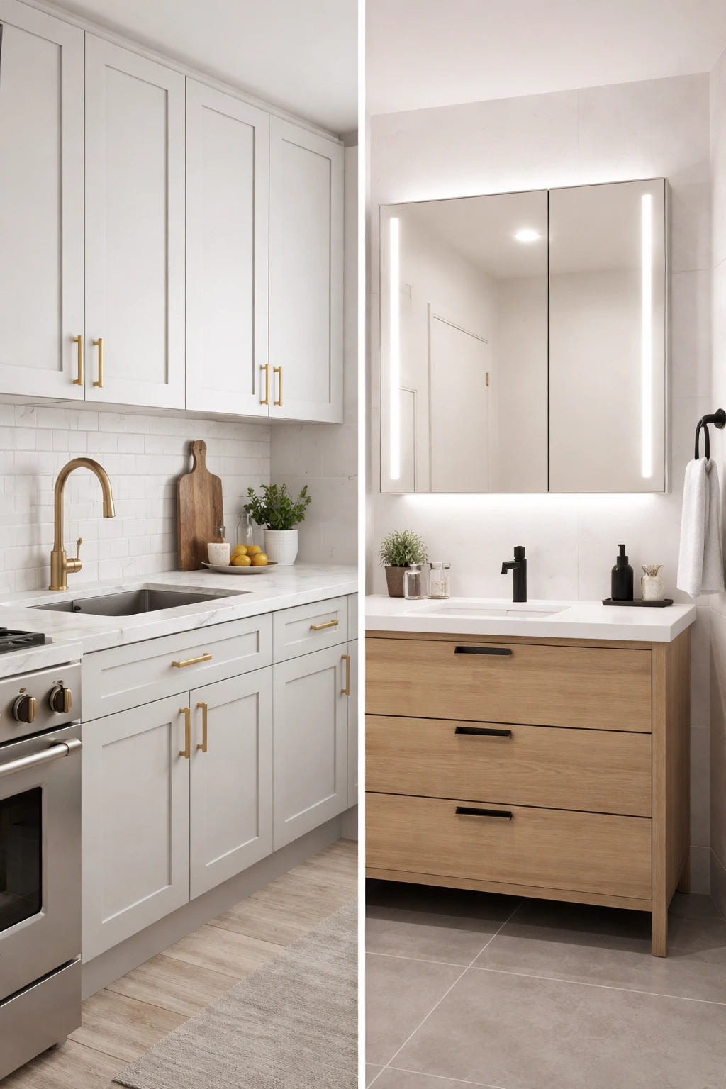 The Key Differences Between Kitchen and Bathroom Cabinets with Smart Mirrors