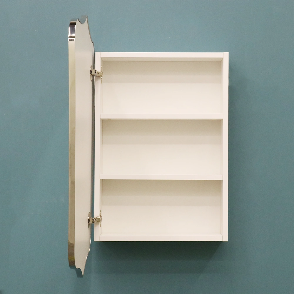 Artistic Shape Wooden Mirror Cabinet