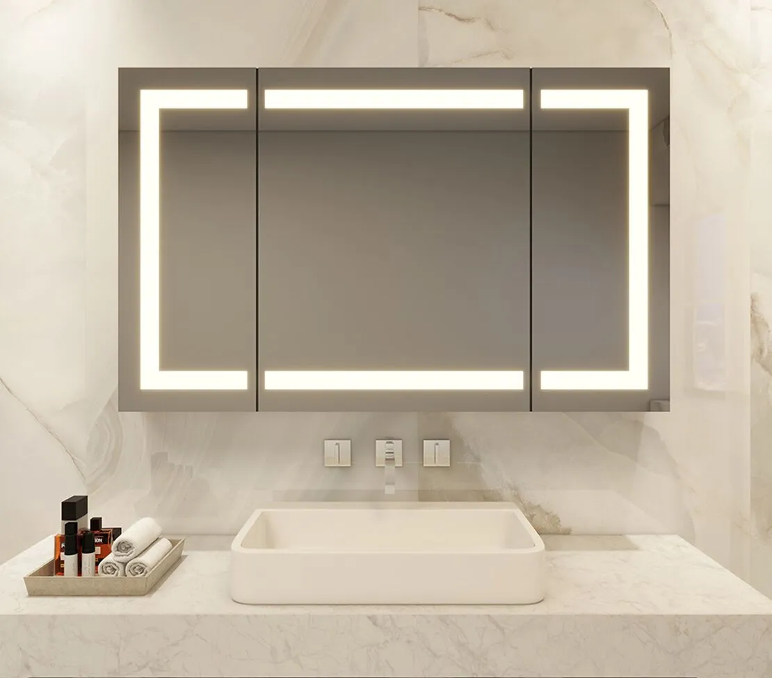 3 Doors LED Bathroom Mirror Cabinet