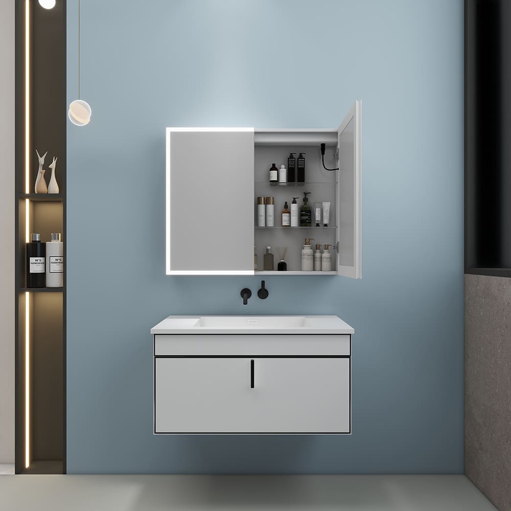 Modern Recessed Mirror Cabinet with Touch Switch