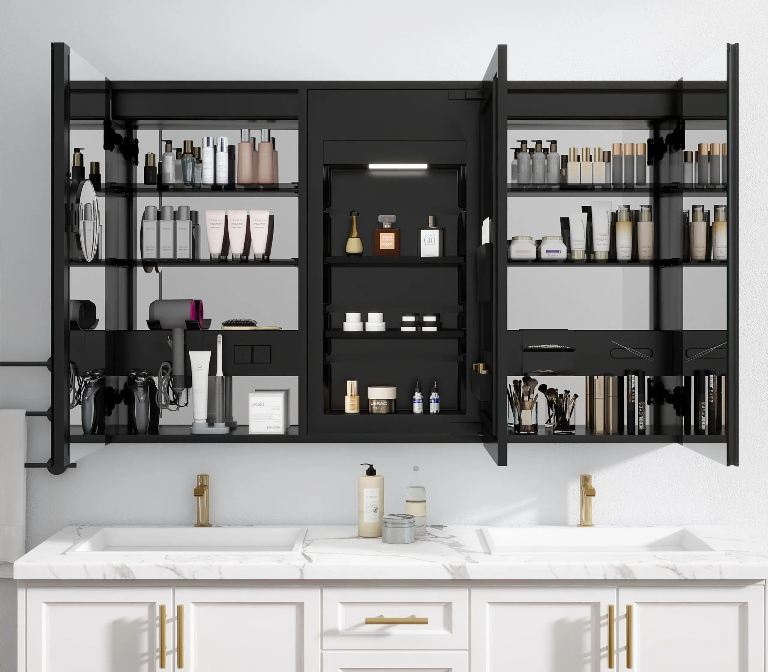 Smart Bathroom Medicine cabinet with Integrated Refrigerator 743 3