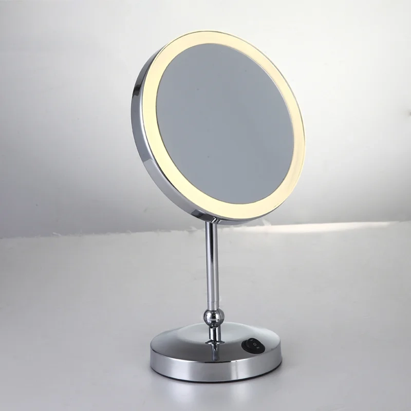 2Round Countertop Lighted 10x Makeup Mirror EWM-601 1