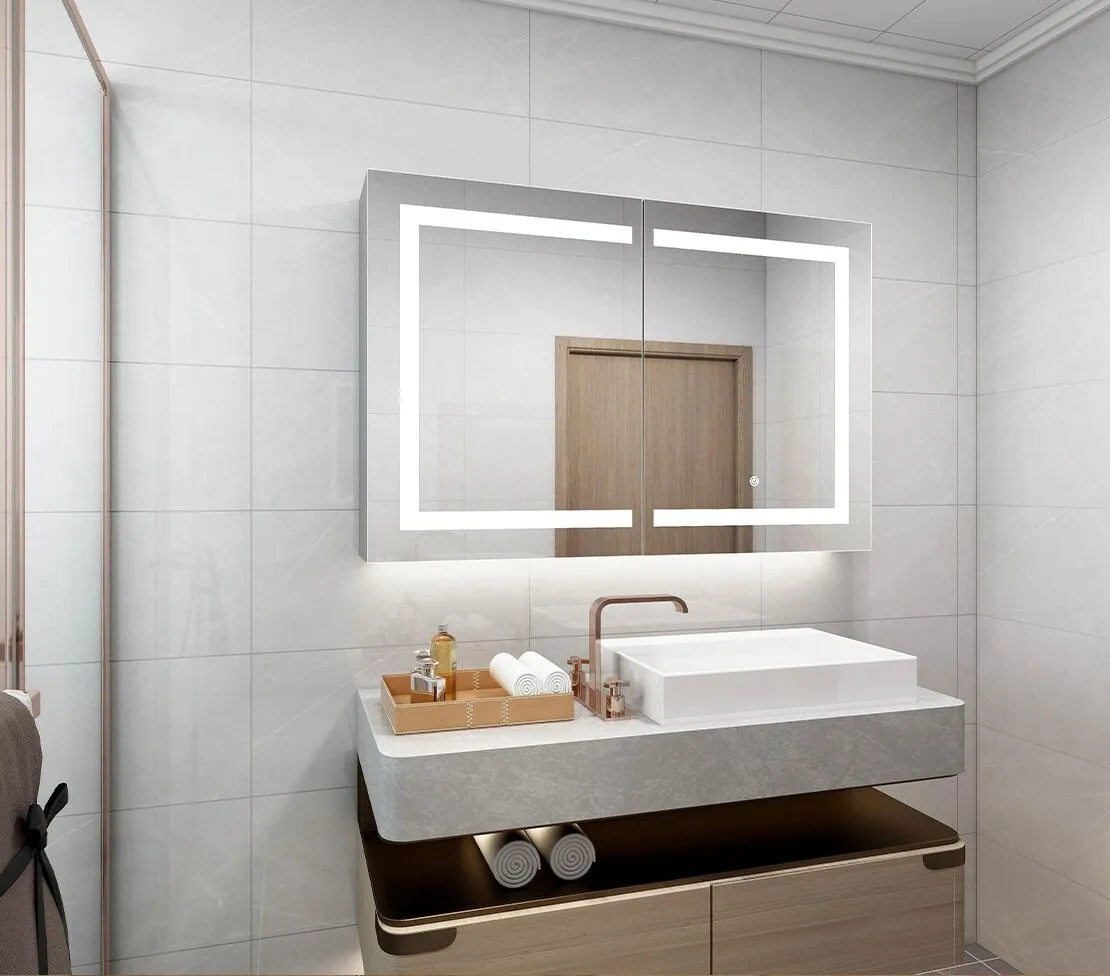 Double Doors Bathroom Mirror Cabinet 932 3