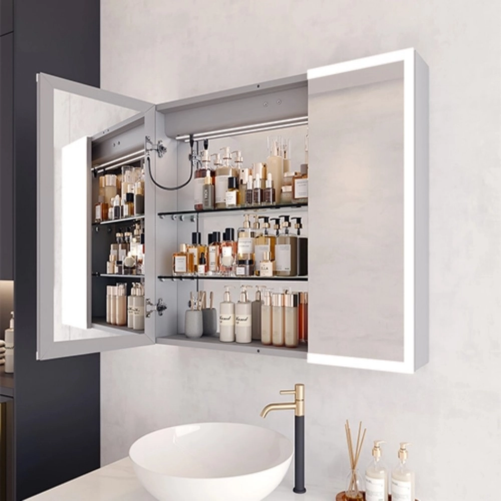 Recessed Mounted Medicine Cabinet With Halo lighted2